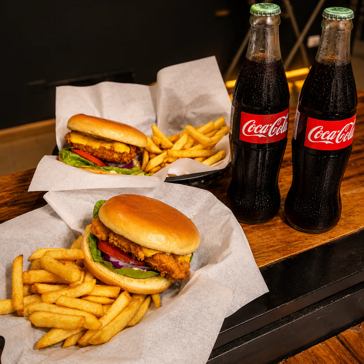 2 Chicken Burgers + Papas + 2 Bebidas por solo $10 en Alitas Salvajes Pub - Image 3