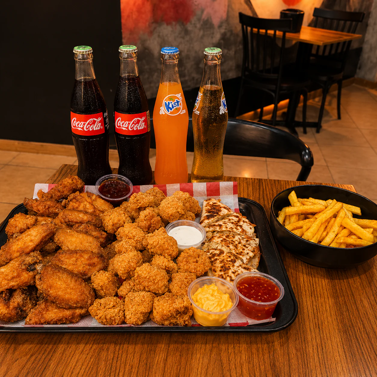 Family Pack: 25 Alitas + 25 Boneless + Quesadilla + Papas + 4 Bebidas por $30 en Alitas Salvajes Pub - Image 4