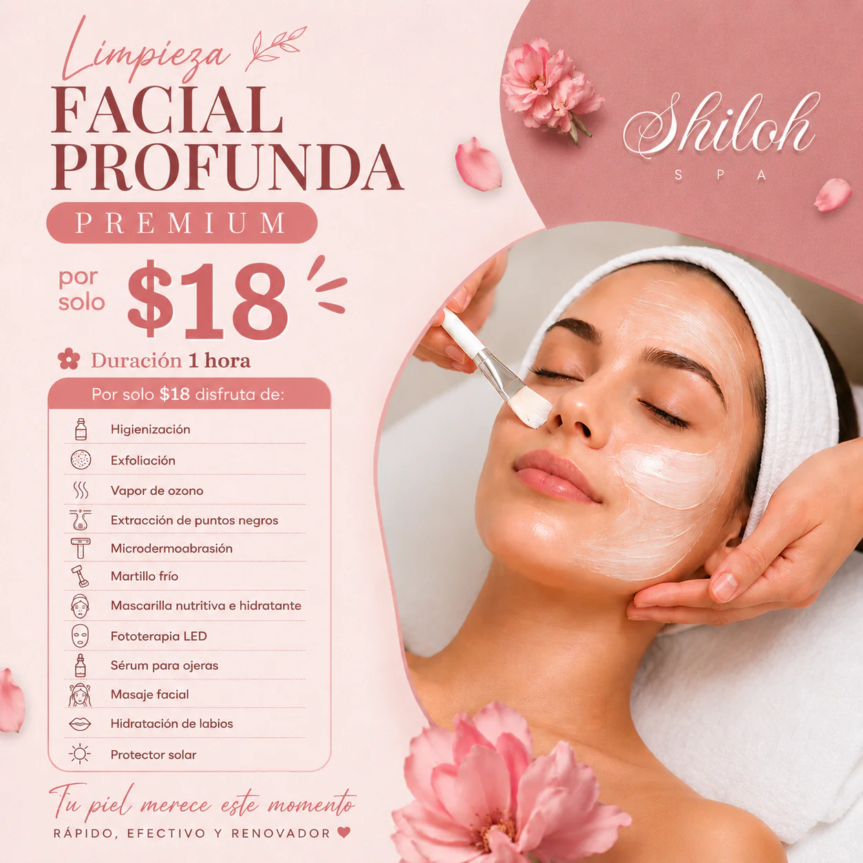 Limpieza Facial Profunda Premium por solo $18 en Shiloh Spa